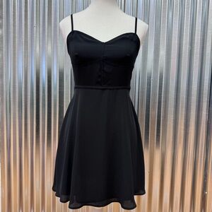 Aritzia Sunday Best Black Spaghetti Strap Fit and Flare Mini Dress